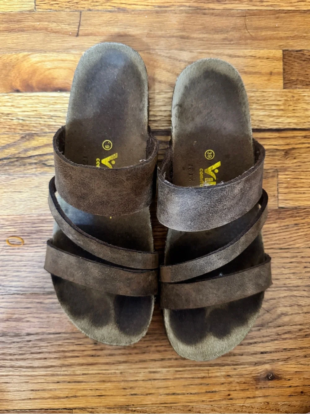 Women's Brown Suede Slide Sandals